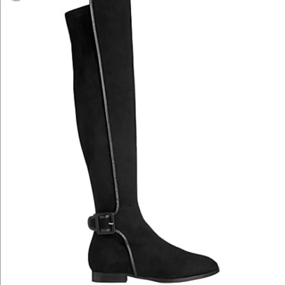 LK Bennett Delila Black Suede Over the Knee Boot Sz 38.5